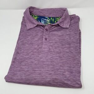 Birdie Bound Polo Shirt Mens 2XL Purple Tropical Performance Golf Stretch Casual